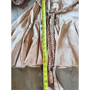 Aakaa Pink Satin Dress‎ with Rope Tie Waistband Size Small thumbnail 6