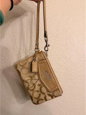 Vintage Tan Op Coach Wristlet thumbnail 3