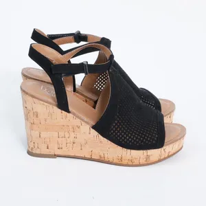 Franco Sarto Black Mesh Wedge Sandals Size 7.5 thumbnail 5