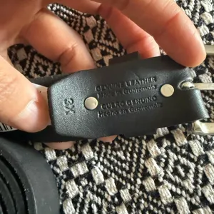 Ava & Viv Black Leather Belt 1” with Silver Hardware NWOT thumbnail 3