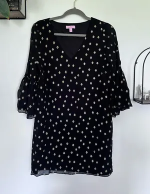 Lilly Pulitzer Carolina Tunic Mini Dress‎ Silk Metallic Size 4 thumbnail 1