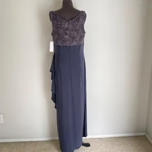 Alex Evenings Glitter MobWife Office Siren‎ Dainty Formal Gown 14 Smoke thumbnail 6