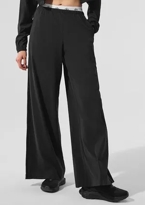 Alo Yoga Breezy Wide Leg Pant (Long) Black XS thumbnail 1