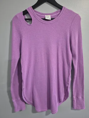 Offline by aerie American Eagle long sleeve cut out detail waffle knit medium thumbnail 3
