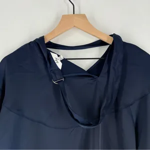 Lily Elegant Navy Satin Women's‎ Cutout V-Neck Long Sleeve Top Size L thumbnail 12