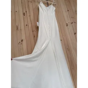 NWT Lulus Feeling of Forever White Sleeveless Mermaid Maxi Dress Wedding Bride M thumbnail 6
