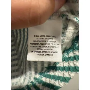 Maeve Anthropologie Franconia Green Striped Seersucker Sleeveless Top Small S thumbnail 5