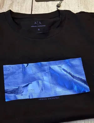 Women’s Armani Exchange tshirt with blue sequins nwt small thumbnail 1