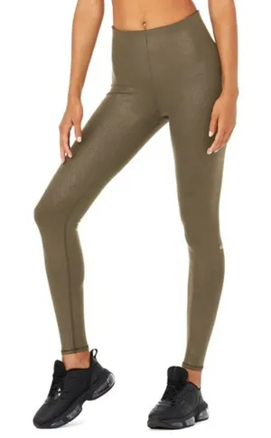 Alo Yoga Faux Leather Airbrush High-Waist Leggings “Hot Cocoa” thumbnail 1