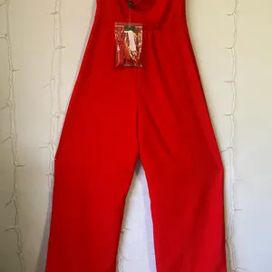 White House Black Market Vibrant Red Jumpsuit thumbnail 5