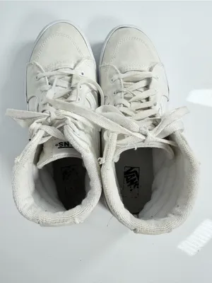 Vans Sk8-Hi High Top Sneakers Off-White‎ Cream Canvas Mens 6.5 Womens 8.0 thumbnail 8