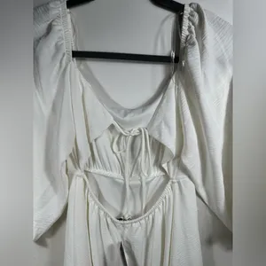 Speechless White‎ Mini Dress Puff Sleeve Ruffle Hem Cottagecore Women’s M NWT thumbnail 6