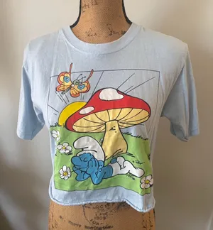 Boutique Smurf Mushroom Crop Top thumbnail 1