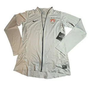 Nike USWNT Womens Soccer Full Zip Training Jacket Grey Dri-FIT M National Team thumbnail 1