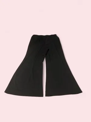 SHEIN Black Lace-Inset Flared Leggings thumbnail 2