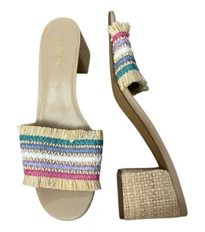 J. Crew Women's Rainbow Raffia Woven Slide 2.5” Mule Sandals thumbnail 1