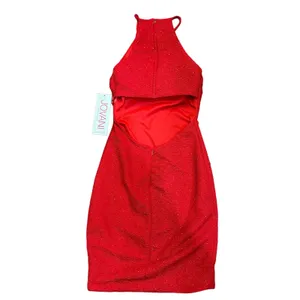 Jovani NWT Sz.00 Red Glitter Knit Backless Bodycon Party Formal Cocktail Dress thumbnail 2