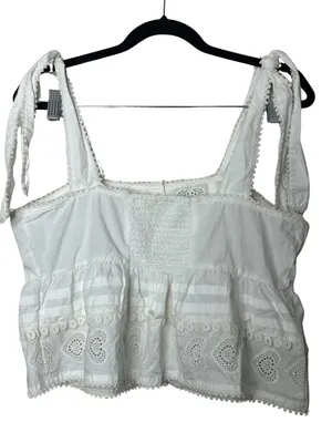 Forever That Girl Anthropologie Heart Lace Babydoll Blouse Medium thumbnail 4