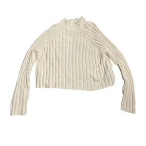 American Eagle Outfitters Oatmeal Chunky Cropped Mock Neck Sweater SZ XL Y2K thumbnail 3
