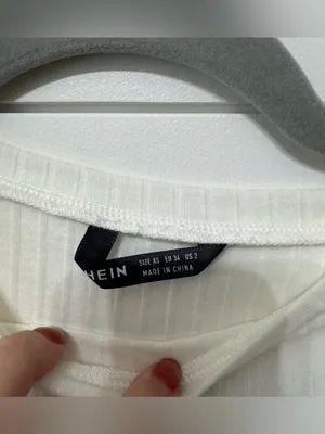 SheIn White ribbed long sleeve top thumbnail 3