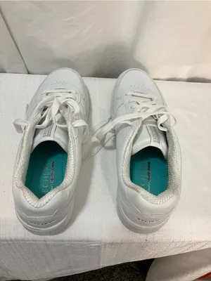 Skechers White Lace-Up Sneakers with Teal Insole thumbnail 4