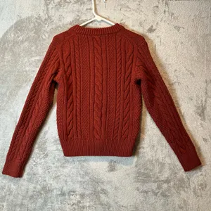 JW Anderson X uniqlo Cable Knit V Neck Sweater‎ Size XS Wool Blend Orange thumbnail 3