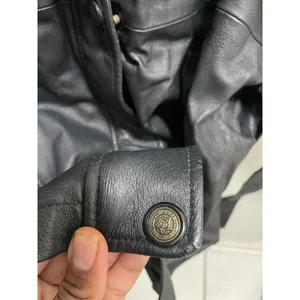 North Ridge Black Leather Jacket Belt Zip Genuine Leather thumbnail 8