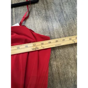 Xscape Red One-Shoulder Twist Jersey Cascading Evening Gown Size 16W $208 thumbnail 8