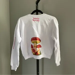 WeedGreen Amanita Muscaria Mushroom Printed Graphic Sweater Size Large thumbnail 2