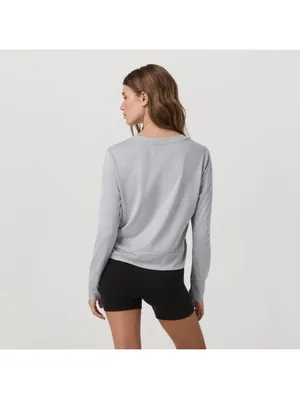 Vuori Daydream Crew in Light heather Gray Top loungewear activewear yoga Pilates thumbnail 3