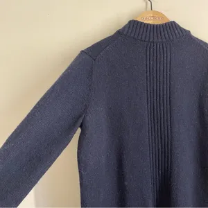 Boden Wool Alpaca Blend Open Front Cardigan Sweater Jacket Coatigan Navy size S thumbnail 4