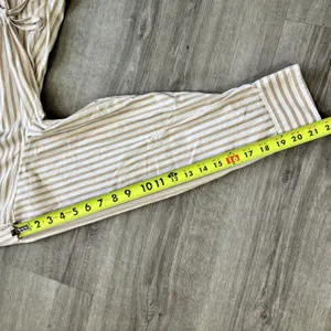 Universal Threads Striped Maxi Dress Women's Size XL NEW Tan White Cotton Pockets thumbnail 10