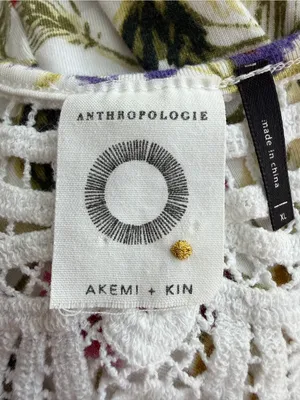 Anthropologie Akemi + Kin Sleeveless Floral Bohemian Top with Crochet Back Sz XL thumbnail 5