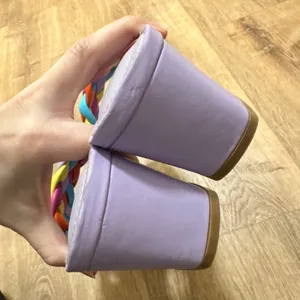 ASNY | Women's Lavender Square Toe Braided Slides Block Heel Sandals,‎ Size 9 thumbnail 5