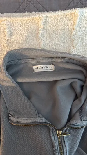 Free People Cropped Pullover Blue thumbnail 3