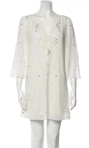 Alice + Olivia butterfly embellished mini dress white‎ lined size XS thumbnail 1