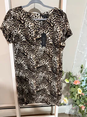 Rachel Zoe Leopard Print Short Sleeve Dress - Brown/Black/Cream thumbnail 2