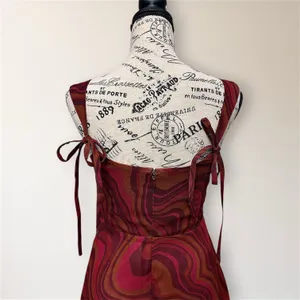 For Love & Lemons Eleanor Red Swirl Print Cowl Chiffon Mini Dress Homecoming NWT thumbnail 5