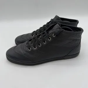 Gucci GG Guccissima Women's Leather High Top Sneakers Black Casual 38.5 8.5 thumbnail 4
