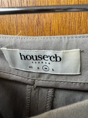 House of CB Laurel High Waisted Trousers Flared Pants Smoke Gray Grey Medium thumbnail 8