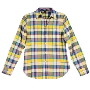 Lauren Ralph Lauren Petite‎ Multicolor Plaid Cotton Roll Tab Button Up Shirt PM thumbnail 3