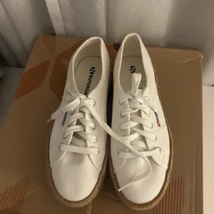 Superga White Canvas Platform Espadrilles thumbnail 5