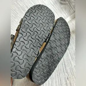 Naot Sarasota Metallic Bronze Leather Sandals Slides Shoes Size 38 L7. thumbnail 8