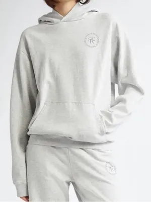Sporty & Rich Wellness Club Cotton Blend Light Gray Hoodie - Size XL thumbnail 1