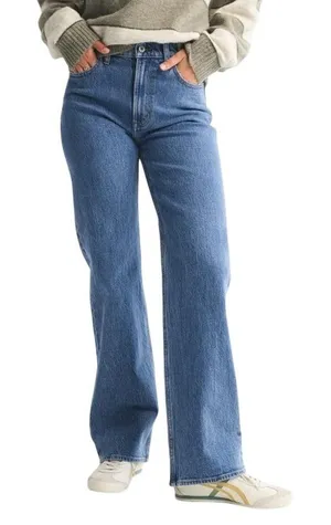 Abercrombie & Fitch The 90s Relaxed Jeans 31/12 SHORT Blue Classic Americana thumbnail 1