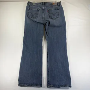 Levis 529 Curvy Boot Cut Jeans Womens 14 Short Medium Wash Denim Blue Stretch thumbnail 13