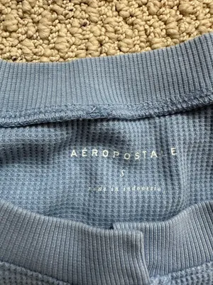 Aeropostale Top Crop Long Sleeve Blue thumbnail 3