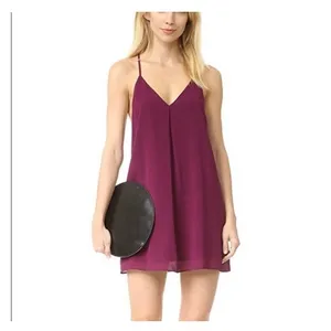 Alice + Olivia Red Sleeveless V-Neck Racerback Silk Cami Mini Dress Size ? thumbnail 2
