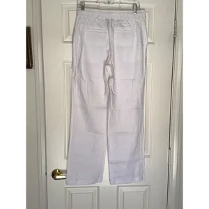 Chelsea & Theodore Womens Linen Pants Color Cloud White Size Small New Sku 1028 thumbnail 2