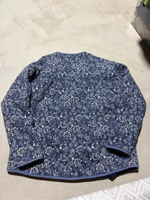 Easel Blue Paisley Quilted blue button Jacket large thumbnail 8
